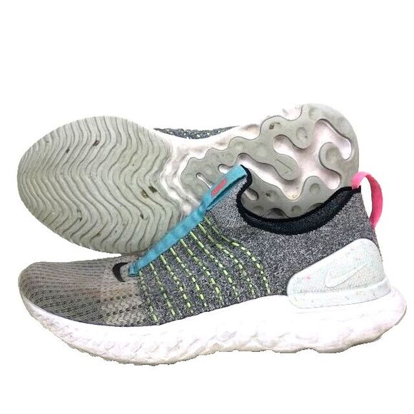 Nike React Phantom Run Flyknit 2-Men Sz 9.5-Crater Gray Running Shoes-CZ7865-100 - Picture 1 of 10